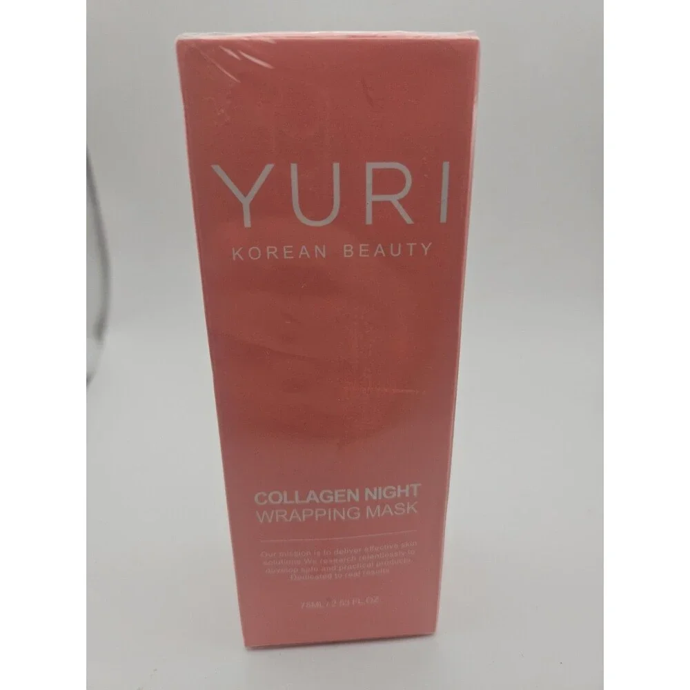 YURI Korean Beauty Collagen Night Mask for Face, Pink, 2.53 fl oz
